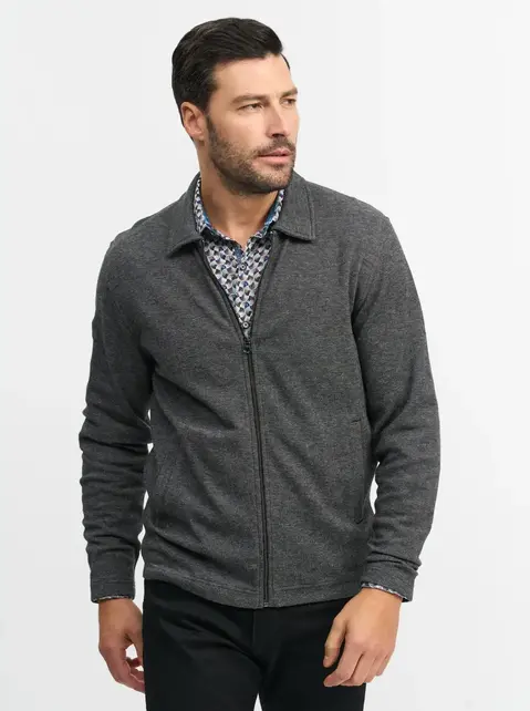 Robert Graham Dorven Full Zip Sweater- Black