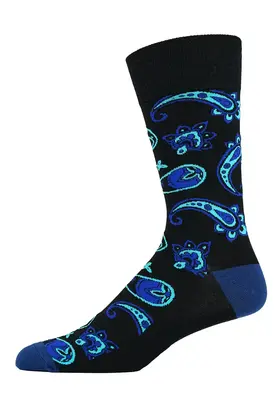 Robert Graham Floral Paisley Socks - Blue