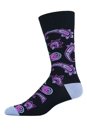 Robert Graham Floral Paisley Socks - Purple