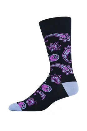 Robert Graham Floral Paisley Socks - Purple