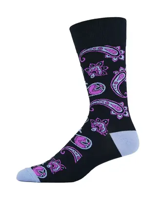 Robert Graham Floral Paisley Socks - Purple