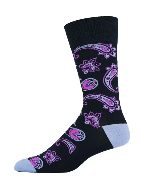 Robert Graham Floral Paisley Socks - Purple