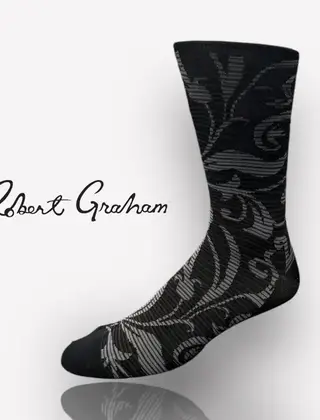 Robert Graham Floral Socks - Black