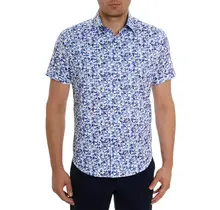 Robert Graham Kaanapali Short Sleeve Dress Shirt - Blue
