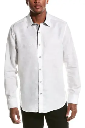 Robert Graham Poseidon Short Sleeve Dress Shirt - White