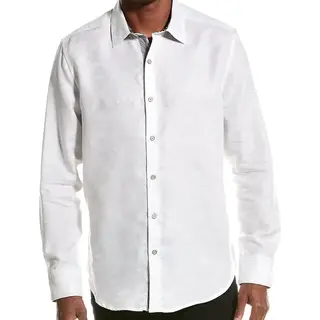 Robert Graham Poseidon Short Sleeve Dress Shirt - White