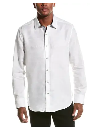 Robert Graham Poseidon Short Sleeve Dress Shirt - White