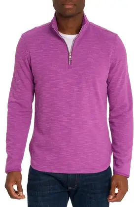Robert Graham Speilberg 1/4 Zip Sweater - Light Berry