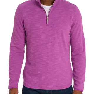 Robert Graham Speilberg 1/4 Zip Sweater - Light Berry