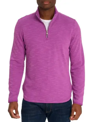Robert Graham Speilberg 1/4 Zip Sweater - Light Berry