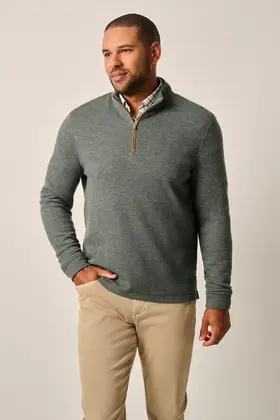 Johnnie-O - Carlson Merino 1/4 Zip Pullover - Moss