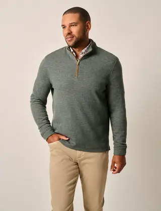 Johnnie-O - Carlson Merino 1/4 Zip Pullover - Moss
