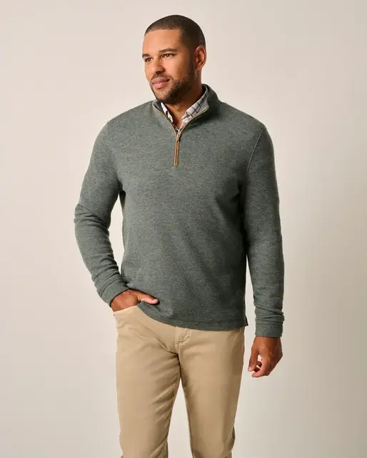 Johnnie-O - Carlson Merino 1/4 Zip Pullover - Moss Johnnie-O - Carlson Merino 1/4 Zip Pullover - Moss