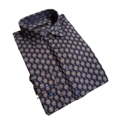 Horst Pattern Cotton Stretch Dress Shirt - Navy Horst Pattern Cotton Stretch Dress Shirt - Navy