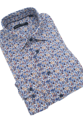 Horst Floral Pattern Cotton Stretch Dress Shirt - Multi