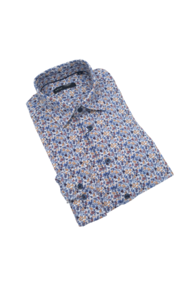 Horst Floral Pattern Cotton Stretch Dress Shirt - Multi