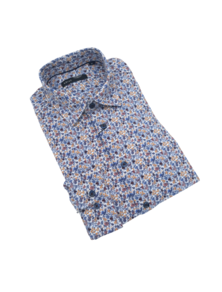 Horst Floral Pattern Cotton Stretch Dress Shirt - Multi
