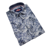 Soul Of London Cotton Stretch Short Sleeve Dress Shirt  - Blue