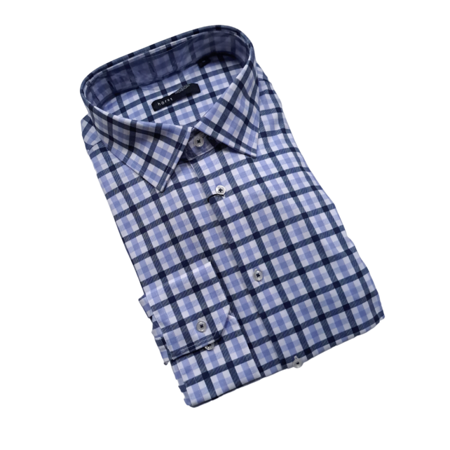 Horst Plaid Soft Dress Shirt - Navy