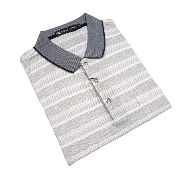 Sergio Louis Striped Polo - Black/Blue Sergio Louis Striped Polo - Black/Blue