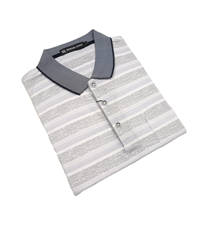 Sergio Louis Striped Polo - Black/Blue