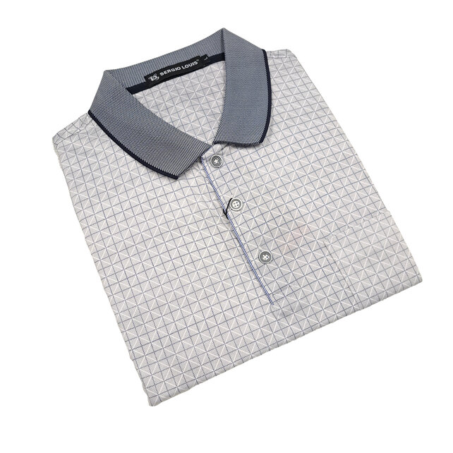 Sergio Louis Small Check Polo - Navy Sergio Louis Small Check Polo - Navy