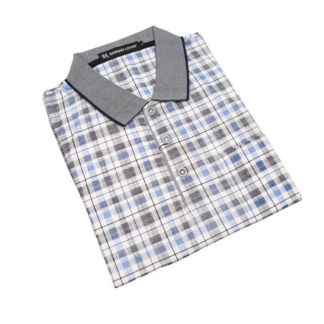 Sergio Louis Glencheck Polo - Black/Blue