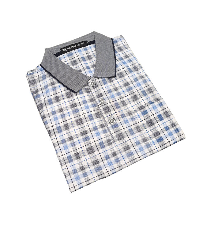 Sergio Louis Glencheck Polo - Black/Blue