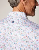 Johnnie - O - Sunshine State Printed Jersey Polo  - White Johnnie - O - Sunshine State Printed Jersey Polo  - White