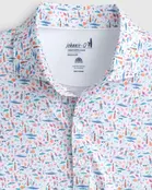 Johnnie - O - Sunshine State Printed Jersey Polo  - White Johnnie - O - Sunshine State Printed Jersey Polo  - White