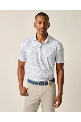 Johnnie O - Featherweight Performance Polo - Tini Print - Lake