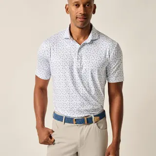 Johnnie O - Featherweight Performance Polo - Tini Print - Lake