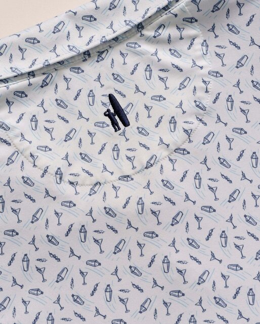 Johnnie O - Featherweight Performance Polo - Tini Print - Lake Johnnie O - Featherweight Performance Polo - Tini Print - Lake