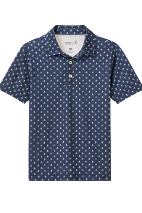 Johnnie O - Performance Jersey Polo - For The Birdies Print - Navy