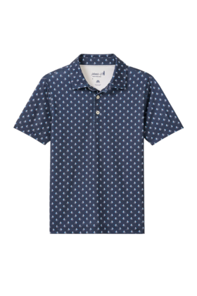 Johnnie O - Performance Jersey Polo - For The Birdies Print - Navy