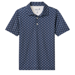 Johnnie O - Performance Jersey Polo - For The Birdies Print - Navy