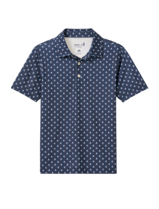 Johnnie O - Performance Jersey Polo - For The Birdies Print - Navy