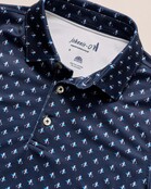 Johnnie O - Performance Jersey Polo - For The Birdies Print - Navy