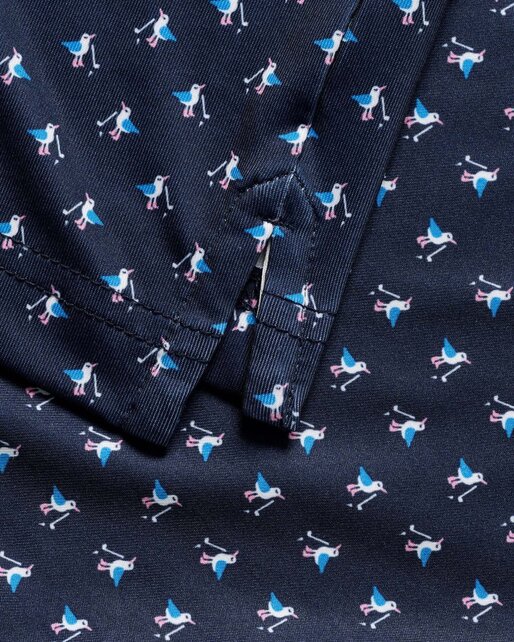 Johnnie O - Performance Jersey Polo - For The Birdies Print - Navy