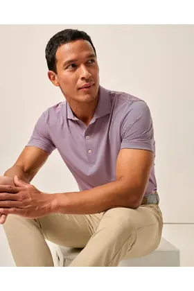 Johnnie - O - Performance Jersey Polo - Lyndonn Stripe - Navy/Porto