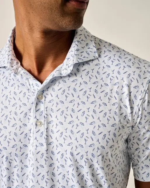 Johnnie O - Featherweight Performance Polo - Tini Print - Lake Johnnie O - Featherweight Performance Polo - Tini Print - Lake