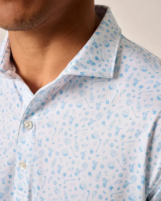 Johnnie - O - Performance Jersey Polo - Juice Print - Maliblu