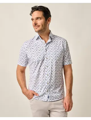Johnnie O-Short Sleeve Hangin Out Button Up Shirt-Mendocino-White