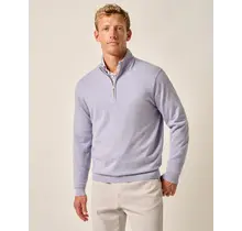 Johnnie-O - Desmond Plaited Cotton Blend 1/4 Zip Sweater - Vino