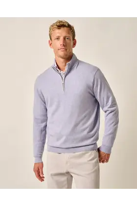Johnnie-O - Desmond Plaited Cotton Blend 1/4 Zip Sweater - Vino