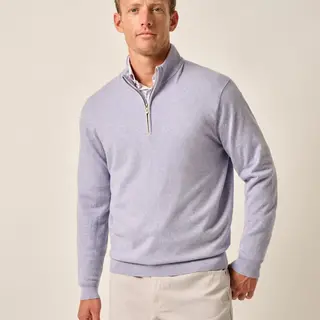 Johnnie-O - Desmond Plaited Cotton Blend 1/4 Zip Sweater - Vino