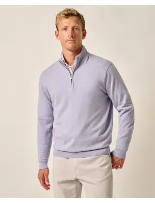 Johnnie-O - Desmond Plaited Cotton Blend 1/4 Zip Sweater - Vino