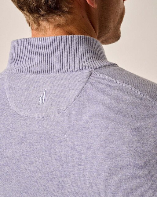 Johnnie-O - Desmond Plaited Cotton Blend 1/4 Zip Sweater - Vino