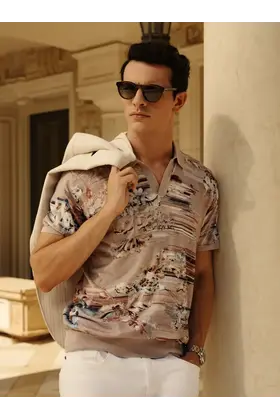 Robert Graham Bowden Short Sleeve Sweater - Beige