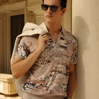 Robert Graham Bowden Short Sleeve Sweater - Beige